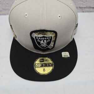 Las Vegas Raiders Hat Cap 59FIFTY 8 New Era Salute to Service Fitted NFL